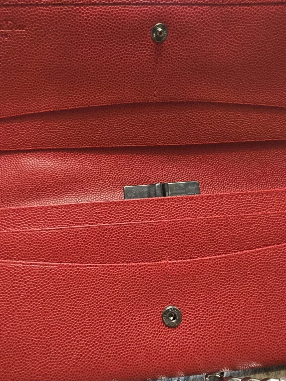 Dior Red Pebbled Leather Wallet with Silver Logo Plaque